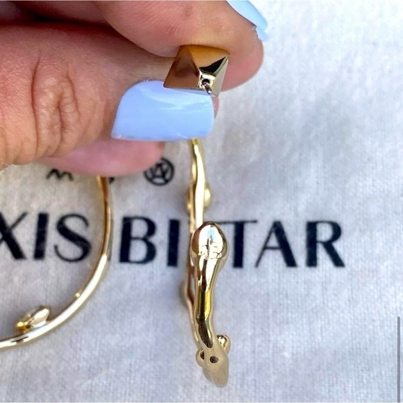 ALEXIS BITTAR Navette Crystal Post Hoop Earrings in Gold - Picture 8 of 9